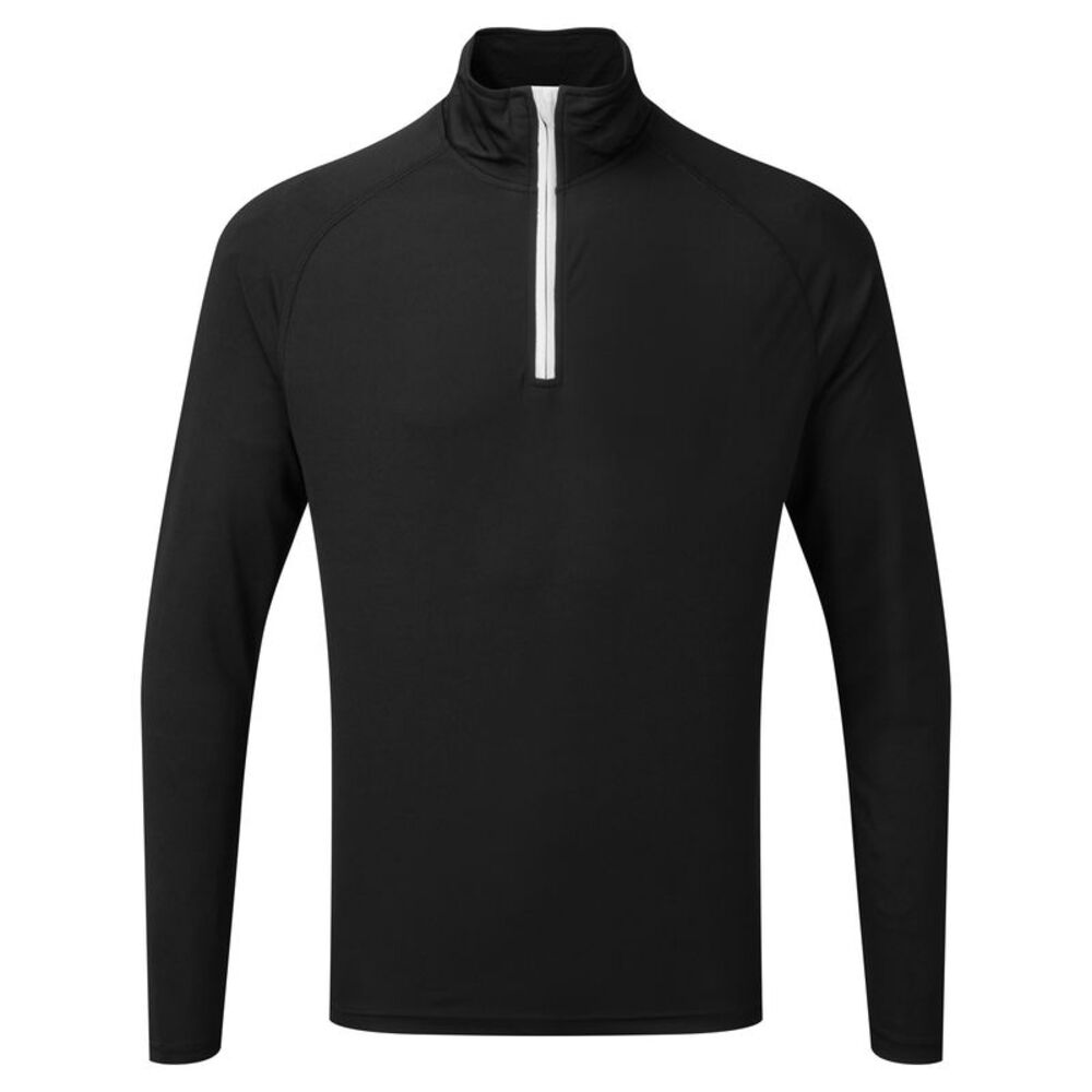 TriDri Mens Performance Quarter Zip Long-Sleeved Sweatshirt / Black